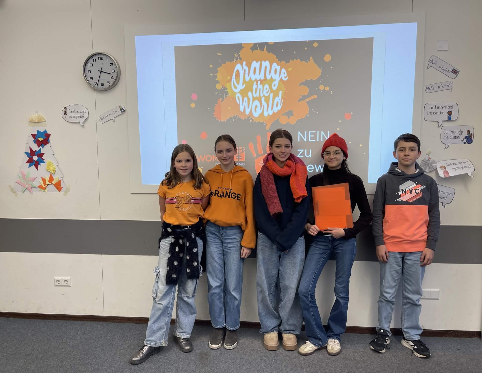 „Orange the World“ 2025 im Ethikunterricht Klasse 7